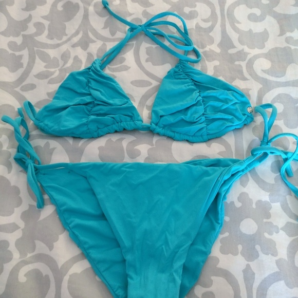 ruched triangle bikini top